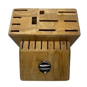 Kitchenaid Knife Block 19 Slot Wooden Large Light Finish 8"